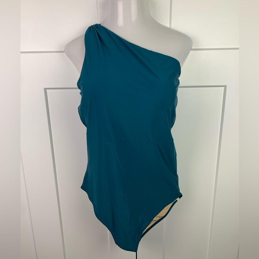 Summersault The Ruched Sidestroke One Piece Swimsuit Size 18 Long Torso Seaweed - Picture 3 of 8